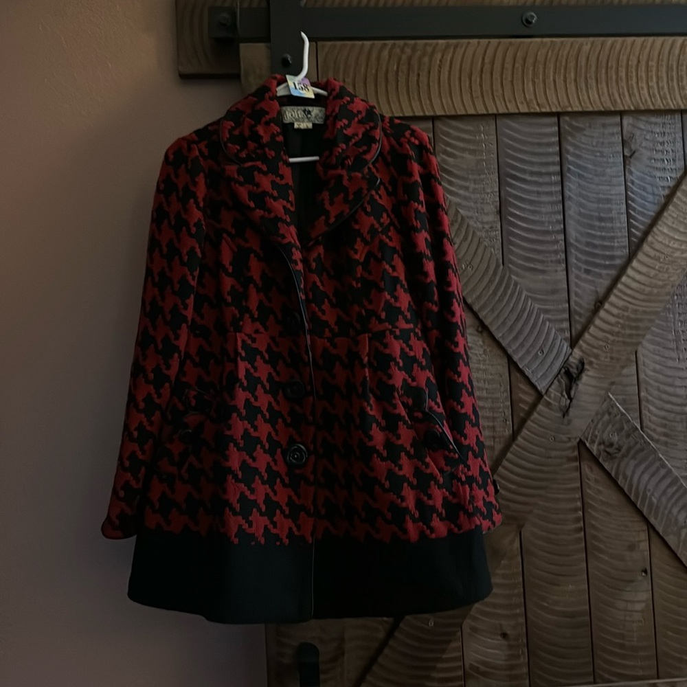 58 black and red vintage coat